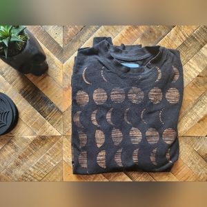 Tonlé Black long sleeve tee with bronze moon phases size XS